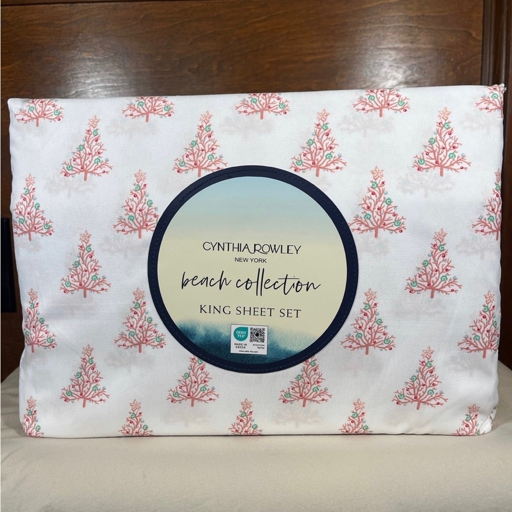 Cynthia Rowley Christmas Tree sheets king size